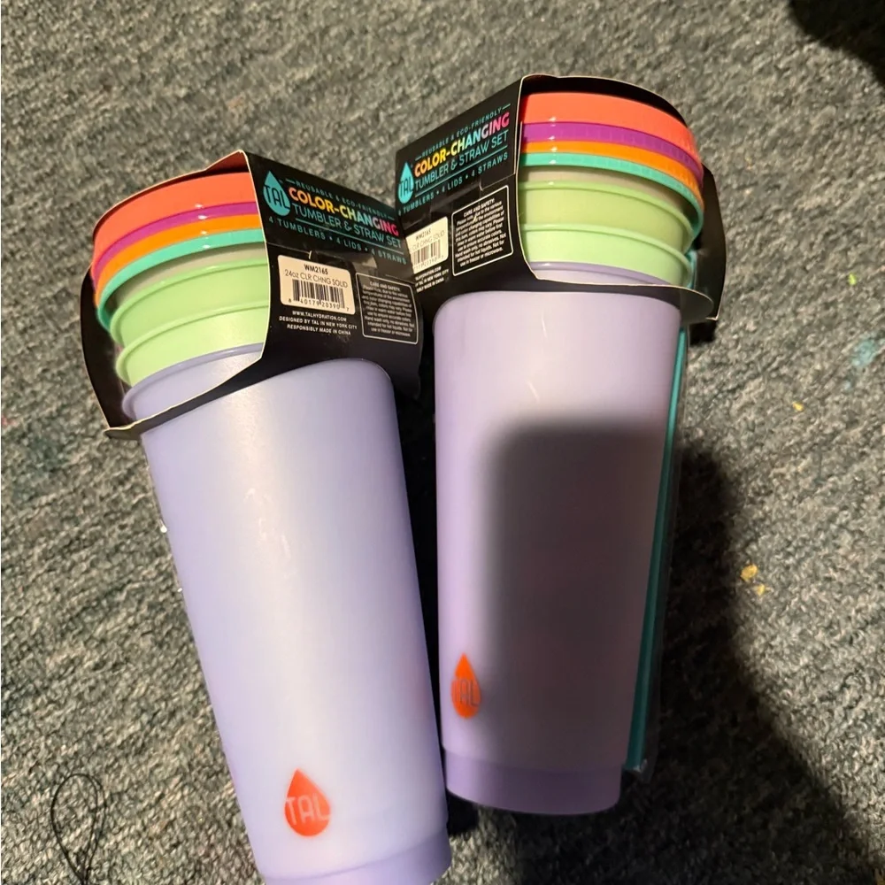 Colorful Tumbler Set with Straws